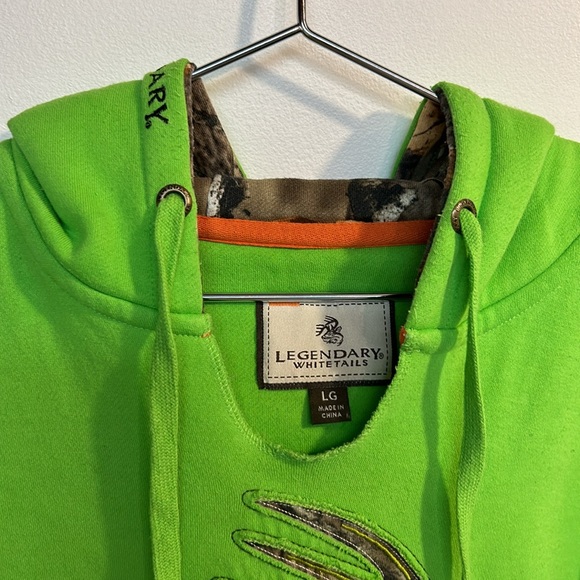 Legendary Whitetails brand men’s hoodie size L lime green color - Picture 5 of 7